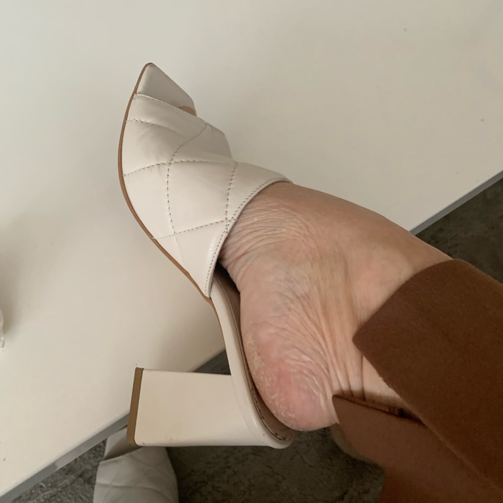 Cream colour Quilted Mules